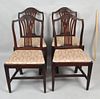 Set Four Hepplewhite Carved Side Chairs