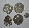 Four Chinese Jade/Hardstone Pierce Carving Plaques