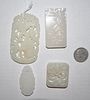 Four Chinese Carved Jade/Hardstone Plaques