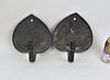 Rare Pair Heart Shaped Tole Wall Sconces