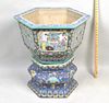 Chinese Porcelain Jardiniere On Matching Stand