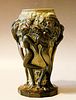 An Art Deco Bohemian Malachite Glass Figural Vase