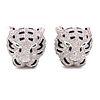 18k Diamond Enamel Tiger Earrings