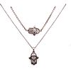 CHOPARD 18k Diamond Hamsa Necklace Bracelet Set