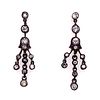 Silver and Gold Diamond Chandelier Earrings