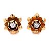 18K Diamond Flower Earrings