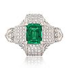 Emerald & Diamond Platinum Ring