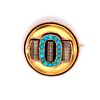 Art Nouveau French Round Turquoise Brooch