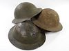 Three U.S. Model 1917A1 Helmets