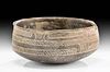 Mississippian Caddo Incised Pottery Bowl