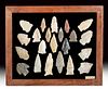 Lot of 21 Native American Missourian Stone Arrowheads