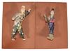 (2) CHINESE QING POTTERY FIGURES OF ENTERTAINERS