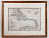 FRAMED JOHNSON'S WEST INDIES MAP