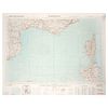 Mapa de escape y evasión.  Inglaterra, 1953.  Impreso en seda.  Con territorios de Marsella y Túnez.   Escala 1:1,00...