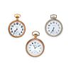 Three Hamilton Gold-Filled Open Face Pocket Watches