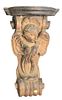 Carved Caryatid Shelf on Scroll, 18th/19th century, height 24 inches.