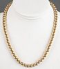 14K Yellow Gold Ball Bead Necklace W/ 18K Clasp