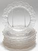 Lalique Honfleur Glass Luncheon Plates, 7