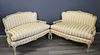 Pair Of Louis XV Style Downfilled Loveseats.