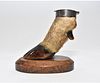 English Stag Foot Inkwell