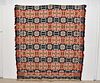 Signed Colorful Jacquard Coverlet