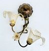 Murano Glass and Gold Gilt metal Sconce made in Italy