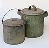 Two Antique Painted Tin Canister