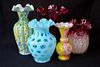 Five Art Glass Vases