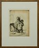 Knute Heldner (1877-1952, Swedish/Louisiana), "Street Urchins," 1933, etching, signed and dated in the plate lower right, presented in a wood frame, H