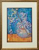 Jane Randolph Whipple (1910-2007, Louisiana), "Wisteria Still Life," 20th c., watercolor on paper, signed lower right, presented in a gilt frame, H.- 