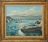Zyta Laky (1912-1971, California), "California Coast," 20th c., oil on canvas, signed lower right, presented in a wood frame, signed en verso, H.- 19 