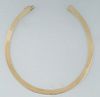 14K Yellow Gold Flat Flexible Vertical Link Choker, Italy, H.- 3/8 in., L.- 18 in. Wt.- 2.3 Troy Oz. Provenance: The Estate of Dr. Sue LeBlanc, Hammon