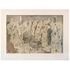 JOSÉ LUIS CUEVAS, Barrion chino I, Signed and dated, Barcelona 81, Etching and aquatint H. C. 11/15, 16.9 x 24.8" (43 x 63 cm)