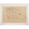 EGON SCHIELE, Nu la jambe levée, Signed on plate, Lithography without print number, posthumous edition, 21.2 x 14.3" (54 x 36.5 cm)