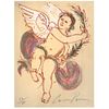 CARMEN PARRA, Angelito II, Signed, Serigraph with gold leaf 12 / 30, 22.4 x 18.5" (57 x 47 cm)