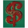 ANDY WARHOL, Dollar Green, Stamp on back, Serigraph 334 / 1000, 19.6 x 15.7" (50 x 40 cm), Certificate