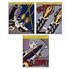 ROY LICHTENSTEIN, As l opened fire, 1966, Unsigned, Serigraphs without print number, Triptych, Print of 3000, 24 x 19.6" (61 x 50 cm) each, Pieces: 3