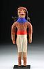 Early 20th C. Mojave Clay Doll w/ Glass Bead Necklace
