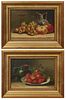 F. Townley, "Still Life with Strawberries," and "Still Life with Apples and Grapes," 1926, two oils on canvas, signed and dated lower left and lower r