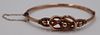 JEWELRY. Victorian 9ct Rose Gold Hinged Bracelet.