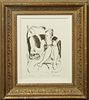 Katherine Burck, "Le Repas," 20th c., print, artist proof, pencil signed lower right, pencil titled lower left, and pencil editioned lower middle, pre