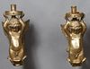 Pair of Gilt Bronze Putti Sconces, 20th/21st c., with 3 1/2 in. fitters, H.- 14 1/2 in., W.- 5 1/2 in., D.- 10 1/2 in.