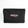 Balenciaga Logo 535334 Unisex Nylon Canvas Clutch Bag Black BF529230