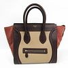 Celine Luggage Luggage Mini Shopper 165213 Women's Leather,Suede Handbag Beige,Dark Brown BF529147