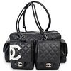 Chanel Black Calfskin "Cambon Ligne" Multi Pocket Bag
