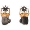 Designer 18k Gold and Precious Stone Gorilla Earrings