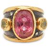 Tom Castor 24k Gold and Sterling Gemstone Ring
