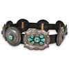 Navajo Style "Roland Dixson" Sterling Turquoise Belt