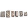(6 Pc) Sterling Silver Repousse Matches Box Grouping