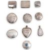 (10 Pc) Sterling Silver Pill Box & Snuff Bottles Grouping